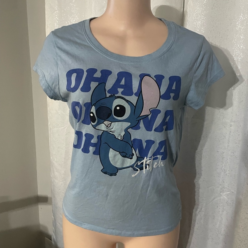 Disney Ohana LILO & Stitch XL Blue Stitch T-Shirt top movie favorite cartoon